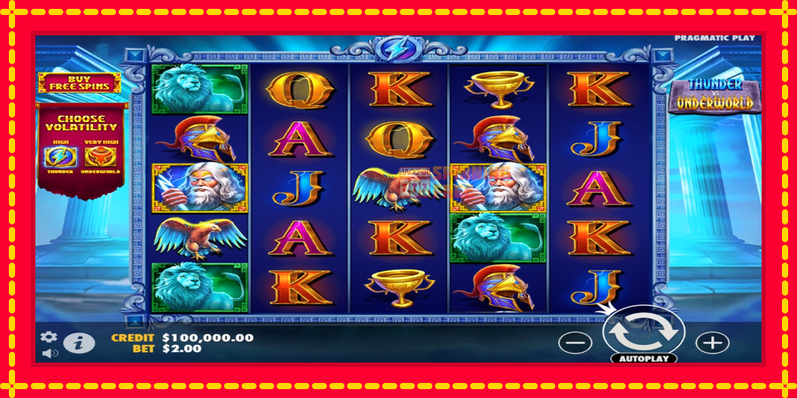 Thunder vs Underworld mesin slot dengan animasi cerah, gambar 1