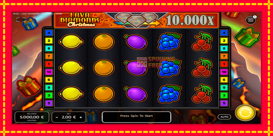 Lava Diamonds Christmas mesin slot dengan animasi cerah, gambar 2