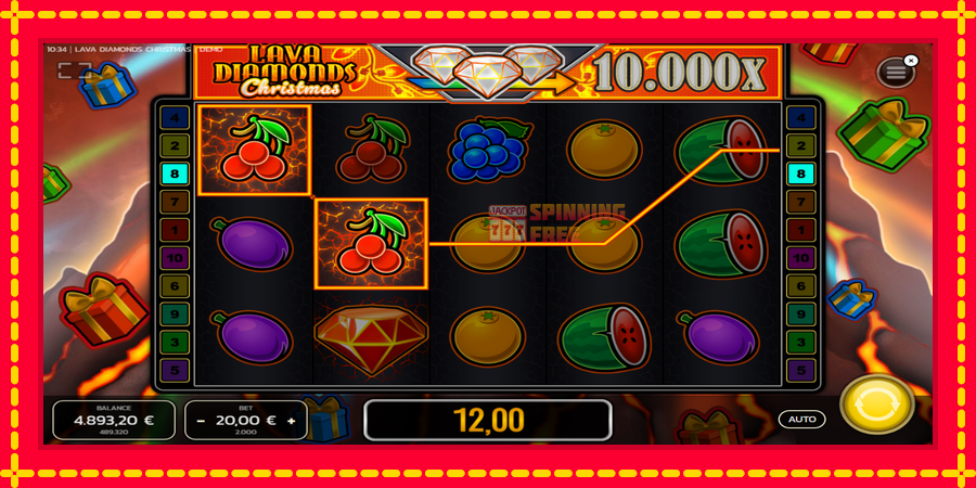 Lava Diamonds Christmas mesin slot dengan animasi cerah, gambar 3