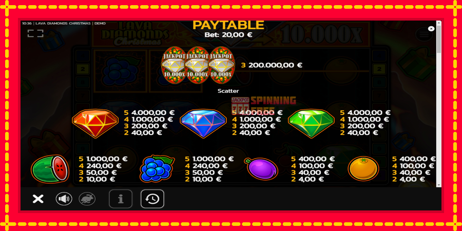 Lava Diamonds Christmas mesin slot dengan animasi cerah, gambar 5