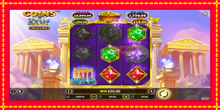 Coins of Zeus mesin slot dengan animasi cerah, gambar 3