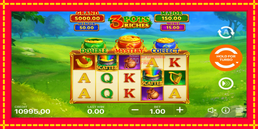 3 Pots Riches: Hold and Win mesin slot dengan animasi cerah, gambar 3