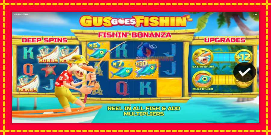 Gus Goes Fishin mesin slot dengan animasi cerah, gambar 1