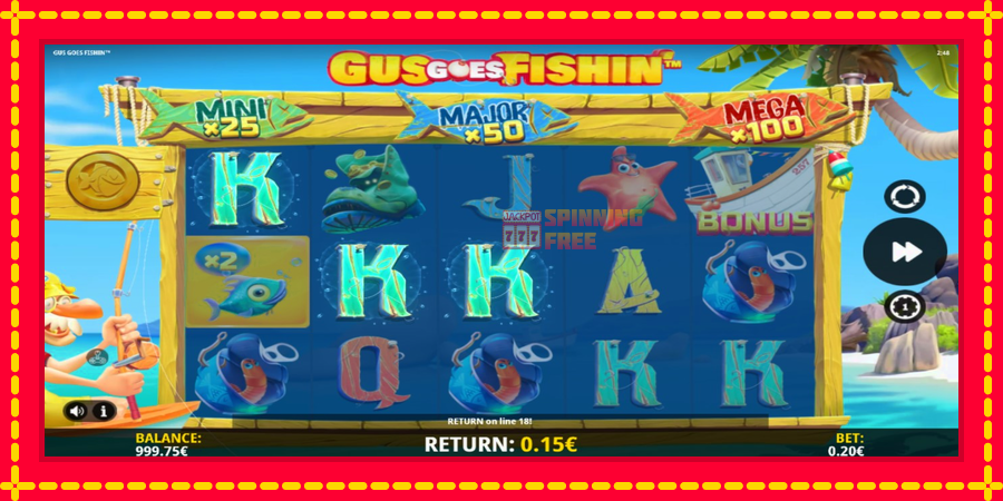 Gus Goes Fishin mesin slot dengan animasi cerah, gambar 3