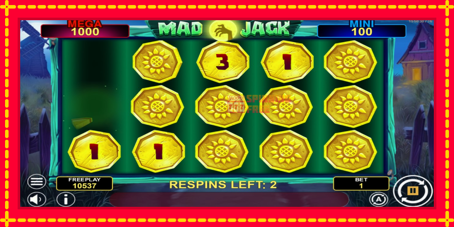 Mad Jack Hold & Win mesin slot dengan animasi cerah, gambar 3