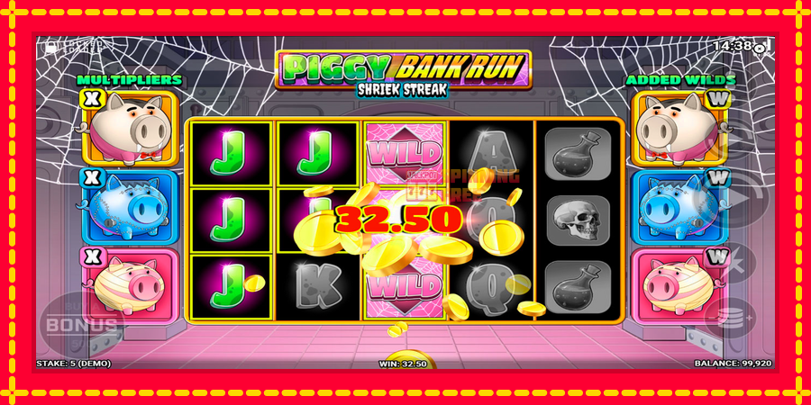 Piggy Bank Run - Shriek Streak mesin slot dengan animasi cerah, gambar 3