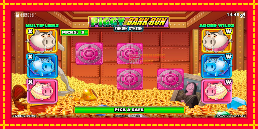 Piggy Bank Run - Shriek Streak mesin slot dengan animasi cerah, gambar 5