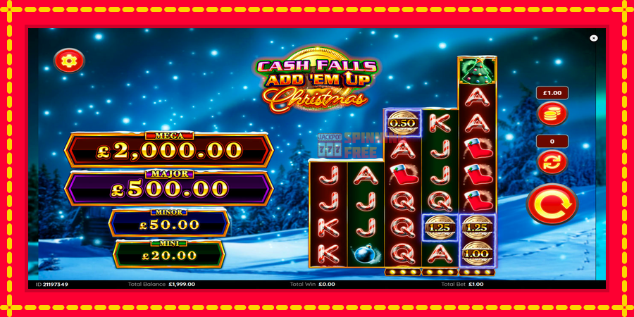 Cash Falls: Add Em Up Christmas mesin slot dengan animasi cerah, gambar 2