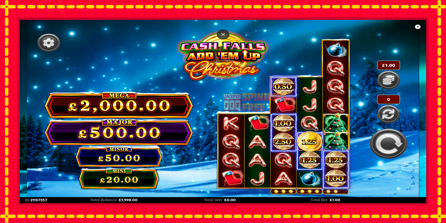 Cash Falls: Add Em Up Christmas mesin slot dengan animasi cerah, gambar 3