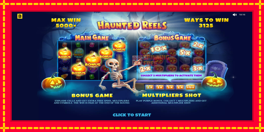 Haunted Reels mesin slot dengan animasi cerah, gambar 1