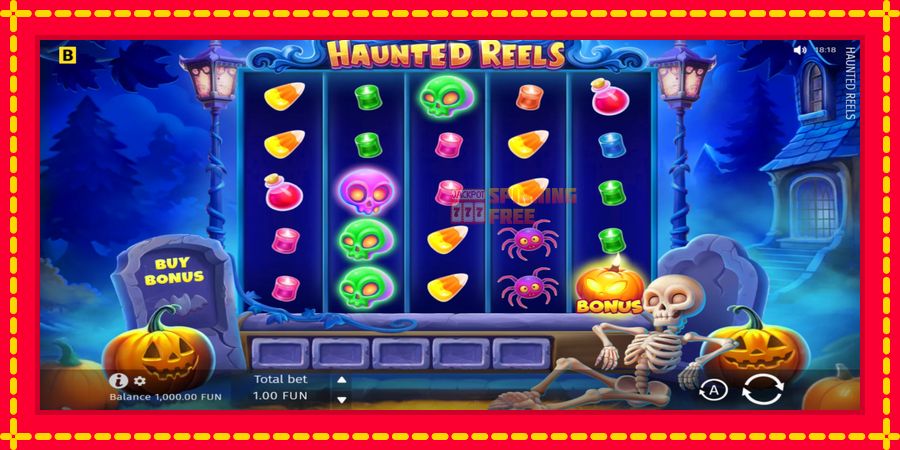 Haunted Reels mesin slot dengan animasi cerah, gambar 2