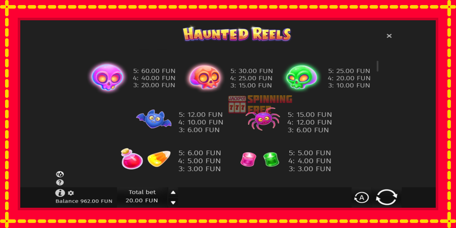 Haunted Reels mesin slot dengan animasi cerah, gambar 6