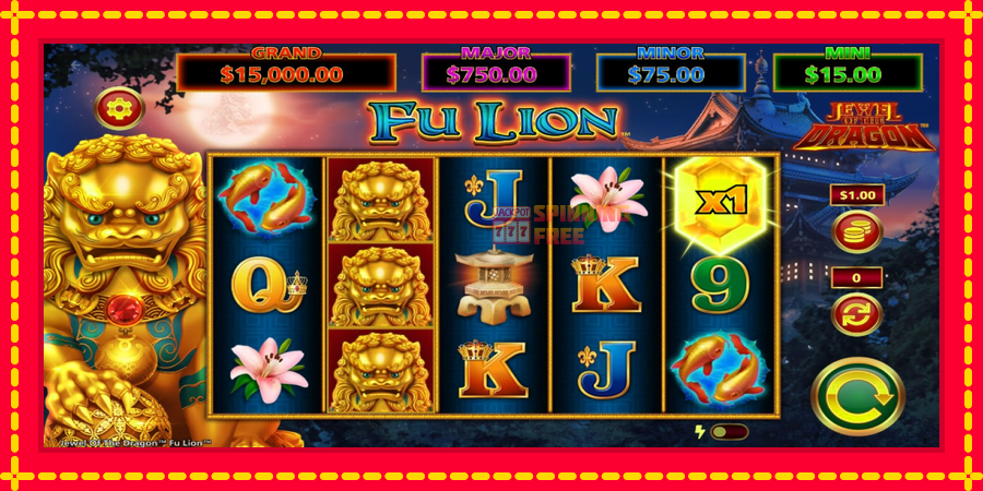 Jewel of the Dragon Fu Lion mesin slot dengan animasi cerah, gambar 1