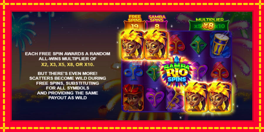 Samba Rio Spins mesin slot dengan animasi cerah, gambar 6