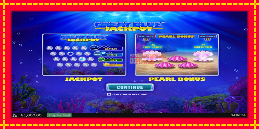 Great Blue Jackpot mesin slot dengan animasi cerah, gambar 1