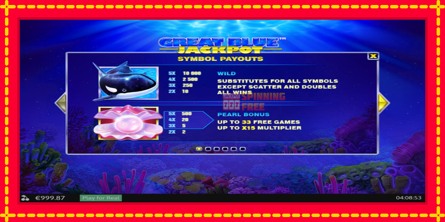 Great Blue Jackpot mesin slot dengan animasi cerah, gambar 4