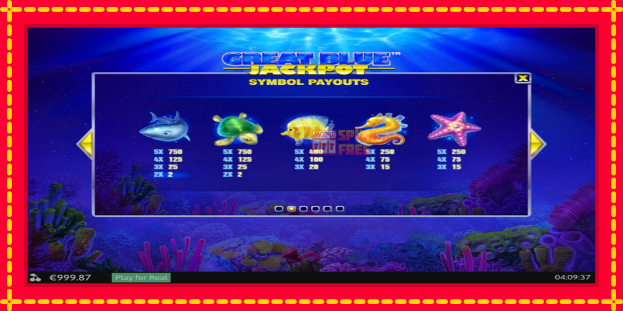 Great Blue Jackpot mesin slot dengan animasi cerah, gambar 5