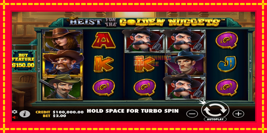 Heist for the Golden Nuggets mesin slot dengan animasi cerah, gambar 1