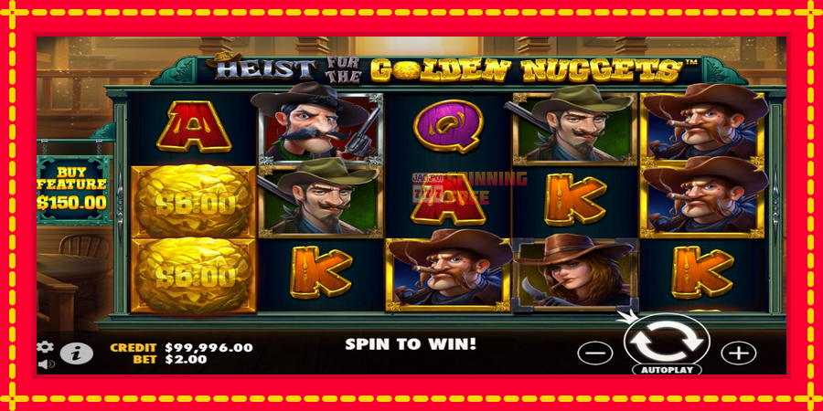 Heist for the Golden Nuggets mesin slot dengan animasi cerah, gambar 2