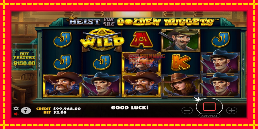 Heist for the Golden Nuggets mesin slot dengan animasi cerah, gambar 3