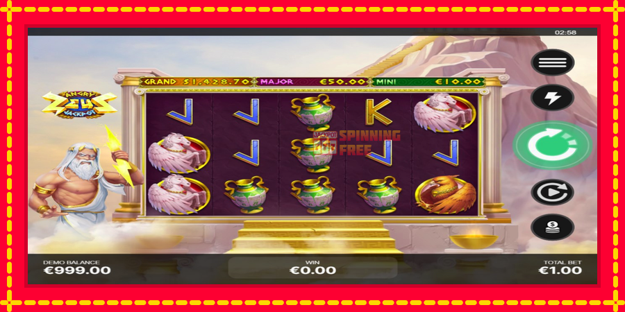 Angry Zeus Jackpot mesin slot dengan animasi cerah, gambar 2