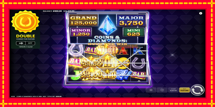 Coins & Diamonds: Hold and Win mesin slot dengan animasi cerah, gambar 3