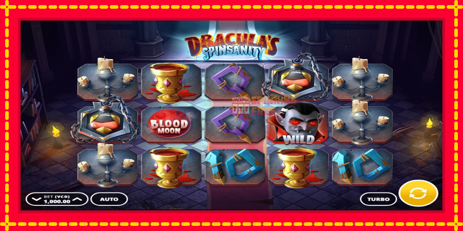 Draculas Spinsanity mesin slot dengan animasi cerah, gambar 1