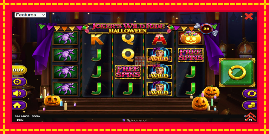 Jokers Wild Ride Halloween mesin slot dengan animasi cerah, gambar 2