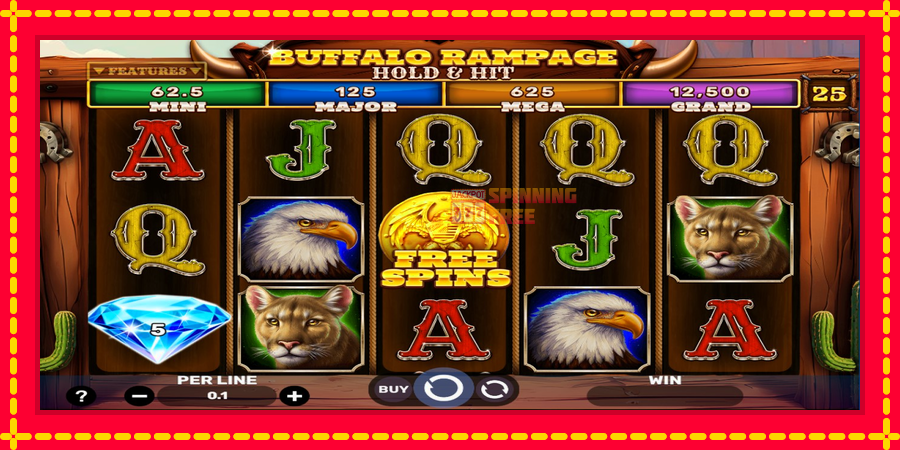 Buffalo Rampage Hold & Hit mesin slot dengan animasi cerah, gambar 2