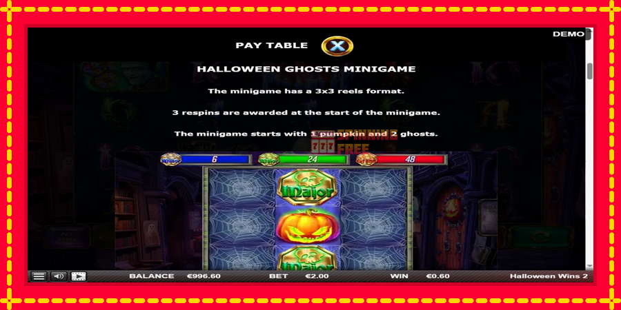 Halloween Wins 2 mesin slot dengan animasi cerah, gambar 6