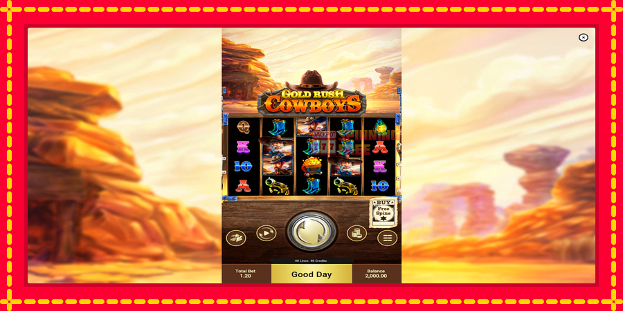 Gold Rush Cowboys mesin slot dengan animasi cerah, gambar 1