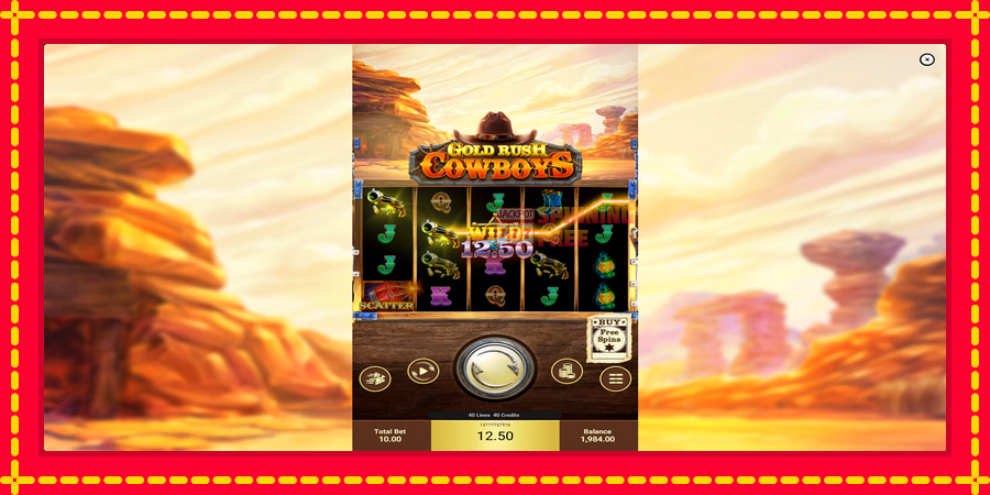 Gold Rush Cowboys mesin slot dengan animasi cerah, gambar 3