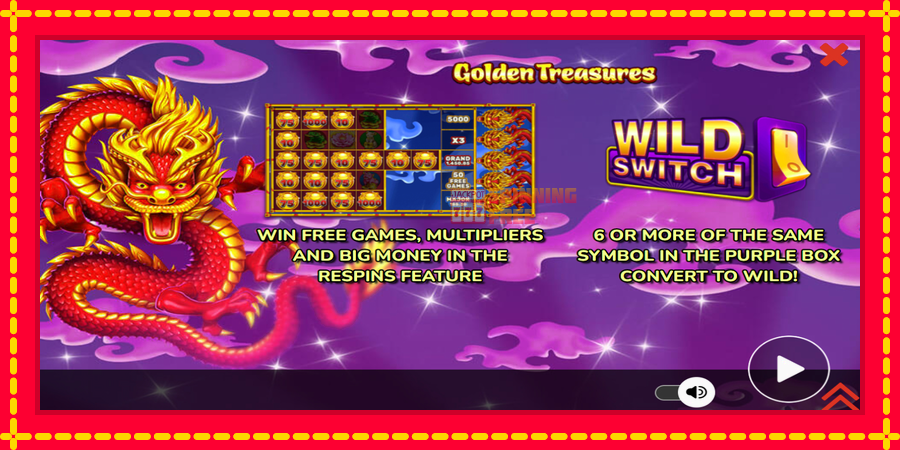 Golden Treasures mesin slot dengan animasi cerah, gambar 1