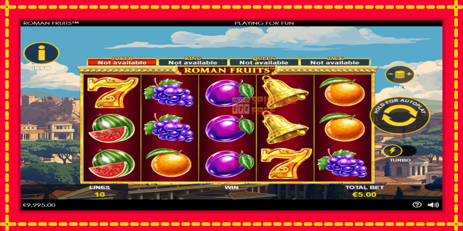 Roman Fruits mesin slot dengan animasi cerah, gambar 2