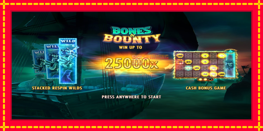 Bones & Bounty mesin slot dengan animasi cerah, gambar 1