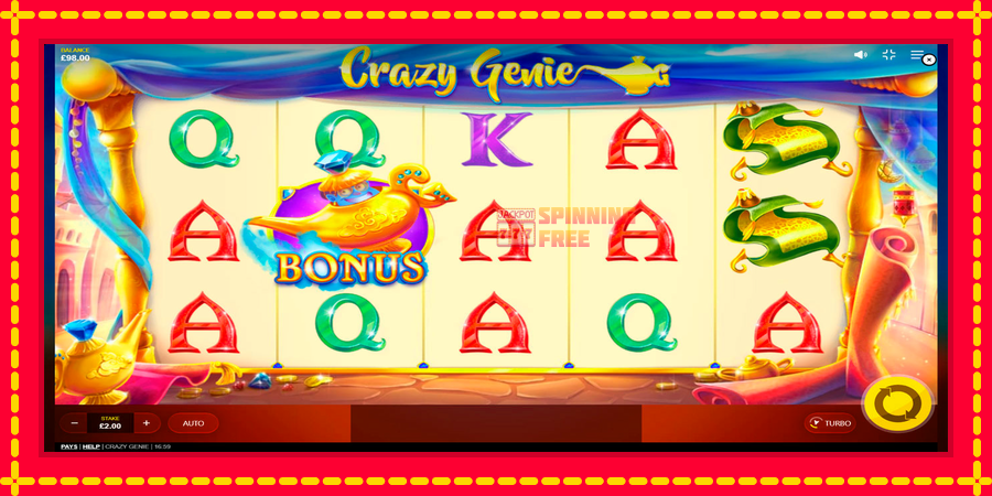 Crazy Genie mesin slot dengan animasi cerah, gambar 2