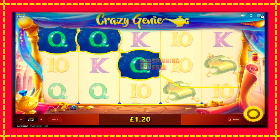 Crazy Genie mesin slot dengan animasi cerah, gambar 3