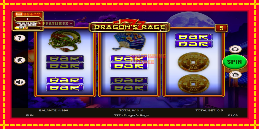 777 - Dragons Rage mesin slot dengan animasi cerah, gambar 3