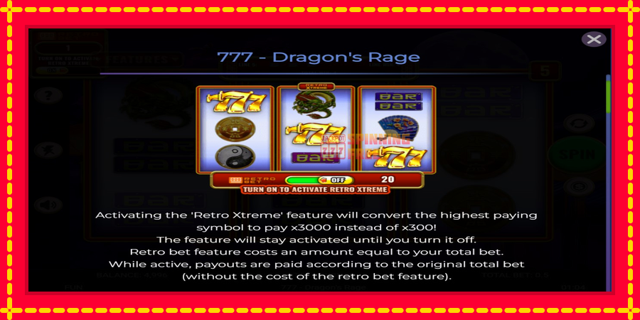 777 - Dragons Rage mesin slot dengan animasi cerah, gambar 4