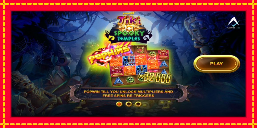 TikiPop Spooky Temples mesin slot dengan animasi cerah, gambar 1