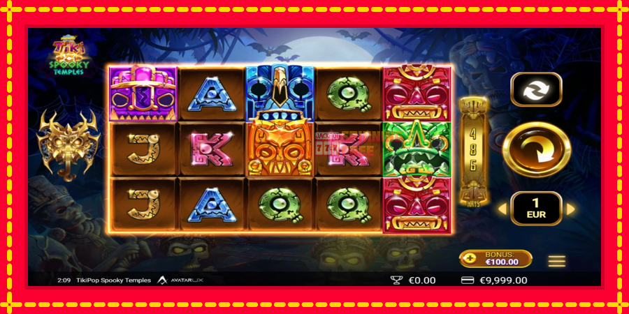 TikiPop Spooky Temples mesin slot dengan animasi cerah, gambar 2