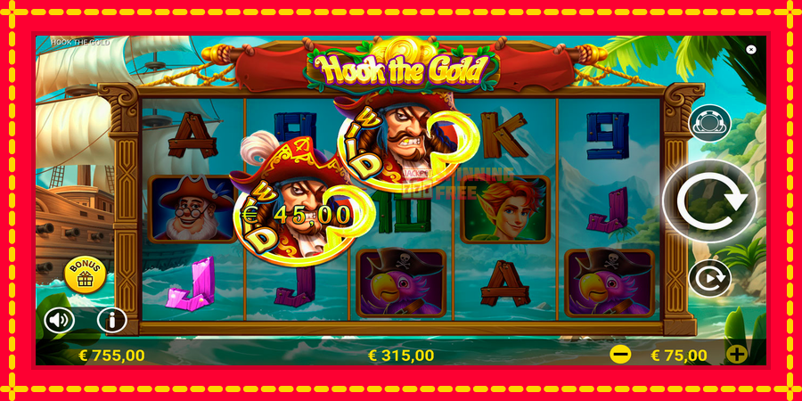 Hook The Gold mesin slot dengan animasi cerah, gambar 3