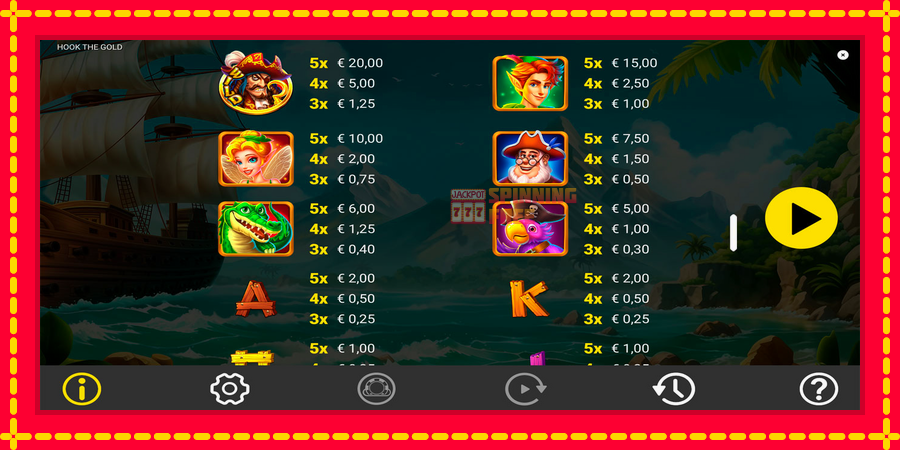 Hook The Gold mesin slot dengan animasi cerah, gambar 6