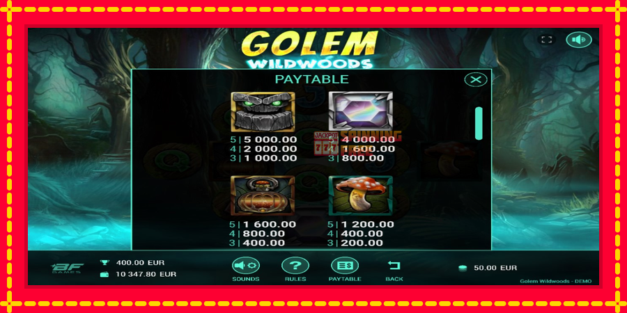 Golem Wildwoods mesin slot dengan animasi cerah, gambar 4