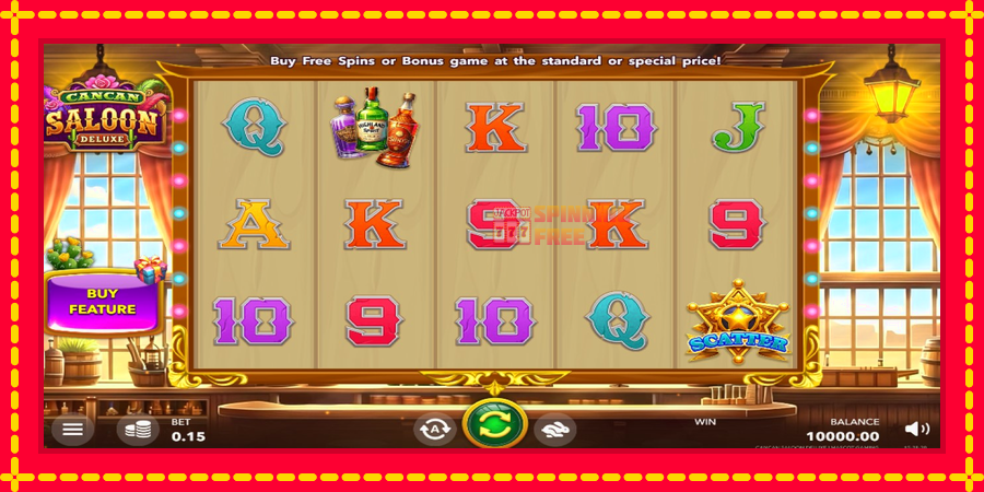 Cancan Saloon Deluxe mesin slot dengan animasi cerah, gambar 1