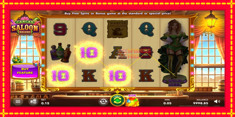 Cancan Saloon Deluxe mesin slot dengan animasi cerah, gambar 3