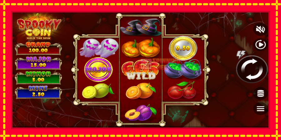 Spooky Coin Hold The Spin mesin slot dengan animasi cerah, gambar 1