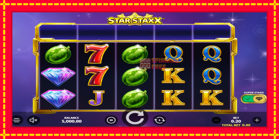 Star Staxx mesin slot dengan animasi cerah, gambar 1