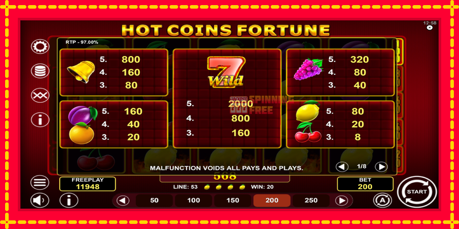 Hot Coins Fortune mesin slot dengan animasi cerah, gambar 5