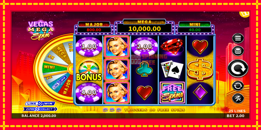 Vegas Mega Spin mesin slot dengan animasi cerah, gambar 1